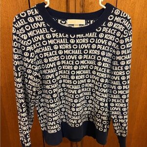 Michael Kors Peace & Love Navy Sweater